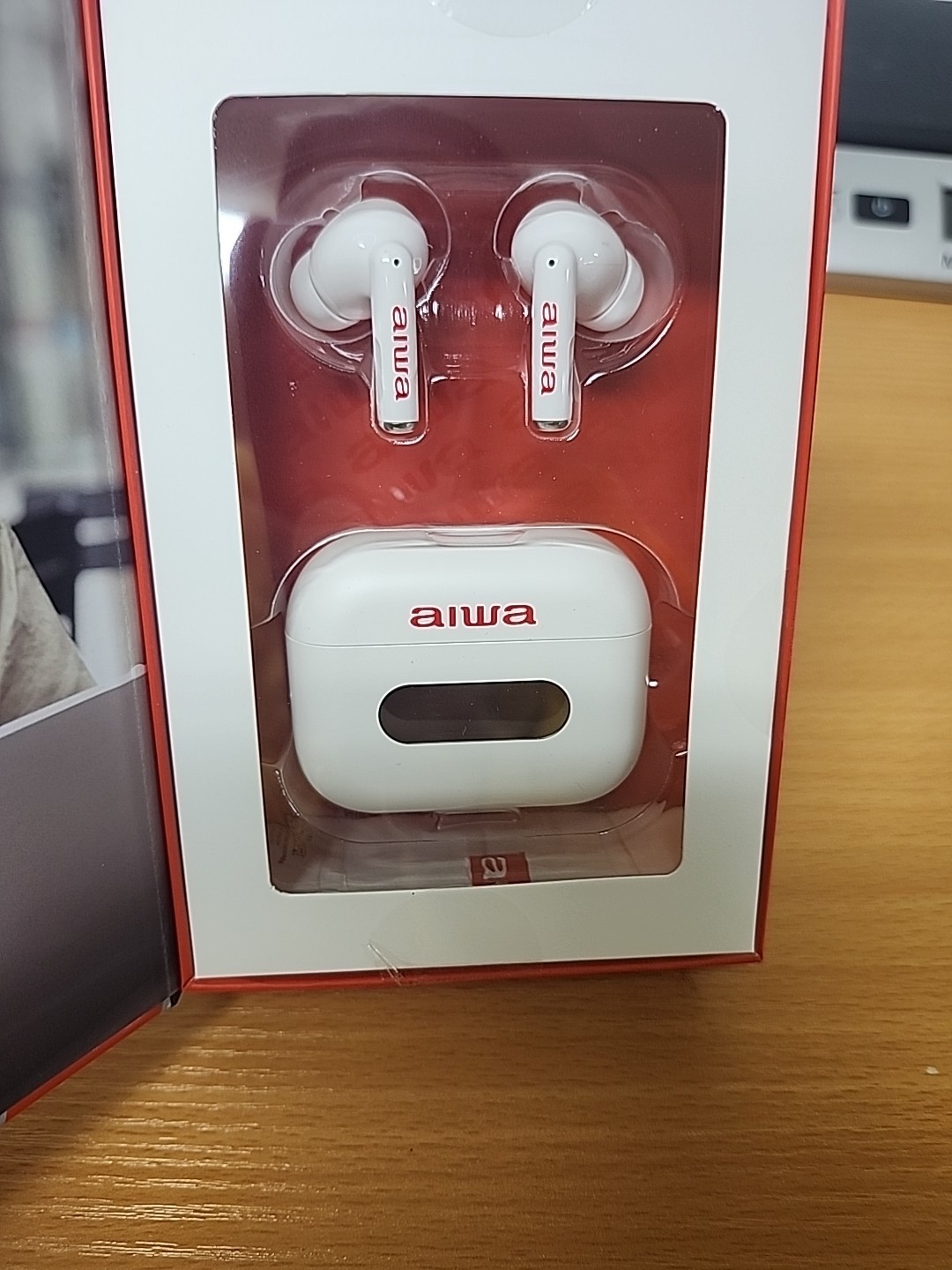 Aiwa Prodigy View True Wireless Earbuds White Bluetooth LED Screen Touch Control