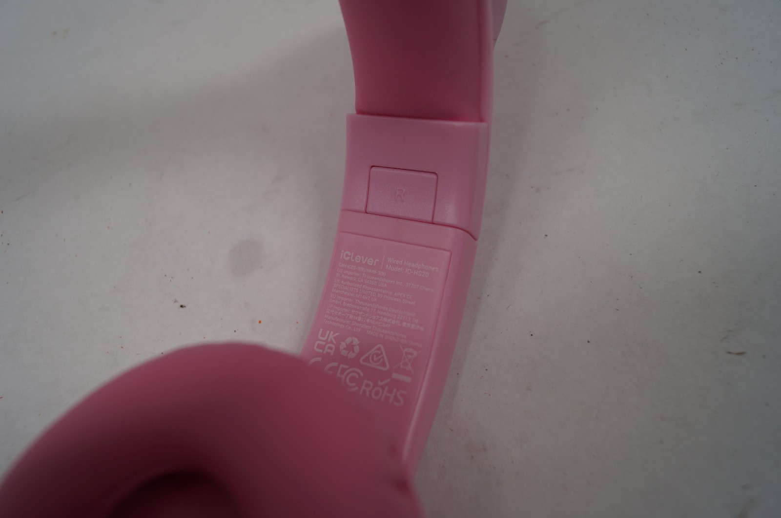 iClever IC-HS20 Pink Cat Ear Girls WIred Foldable Headphones LED WORKING E332