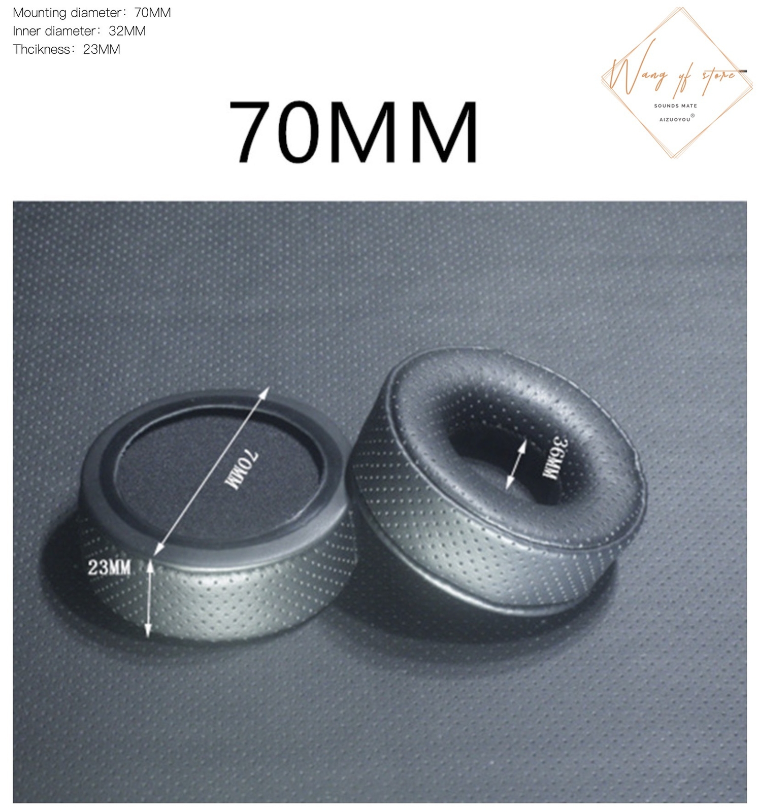 Round Perforated Breathable Memory Foam Earpads For Razer Sony AKG ATH Headphone