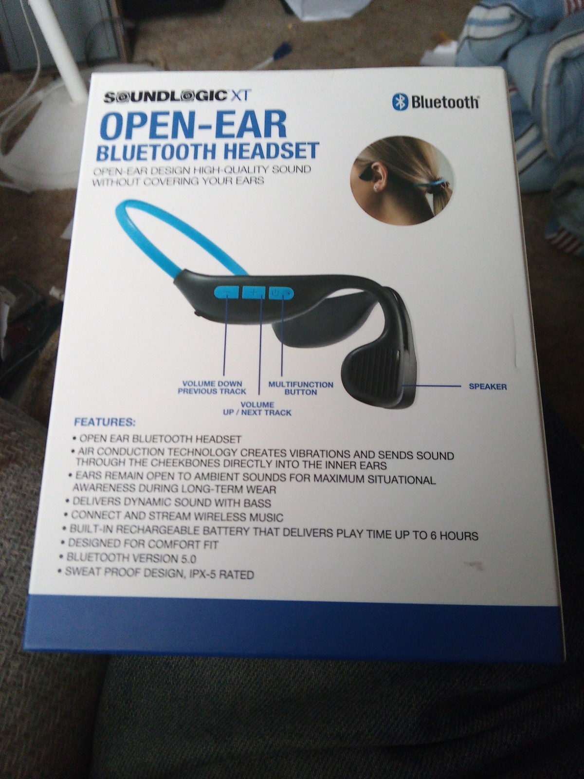 SoundLogic XT Open-Ear Wireless Headset Bluetooth