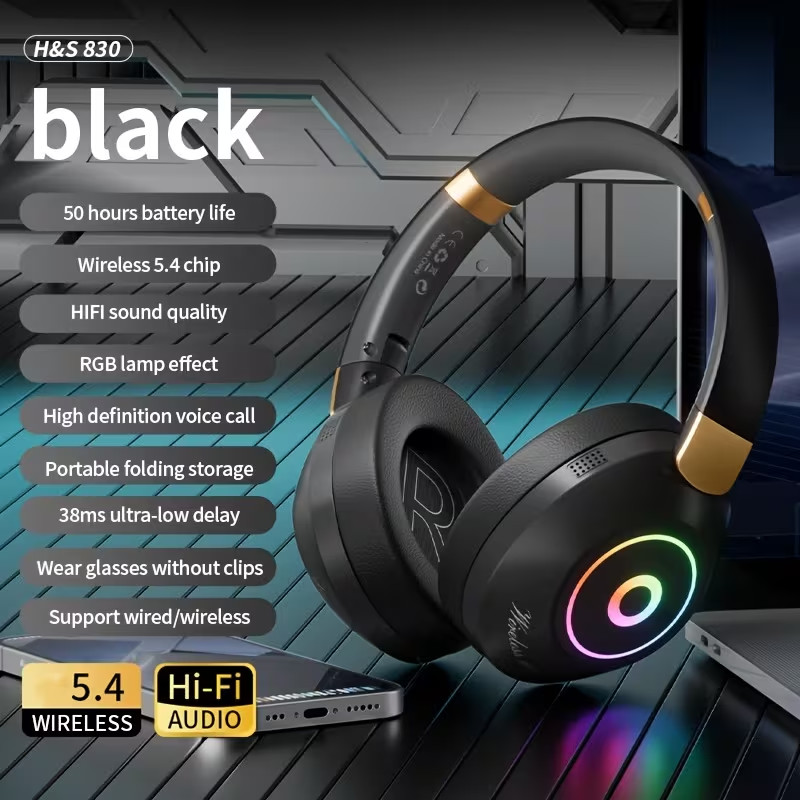 Long-Lasting Wireless Headphones with Wireless , Compatible for Smartphones/Tabl