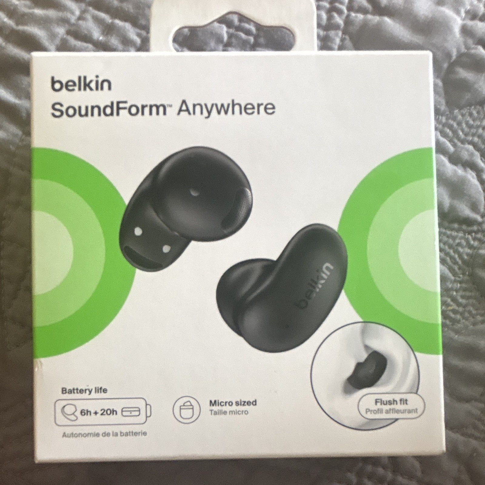 Belkin SoundForm Anywhere Bluetooth Wireless Earbuds Black Multipoint Mic