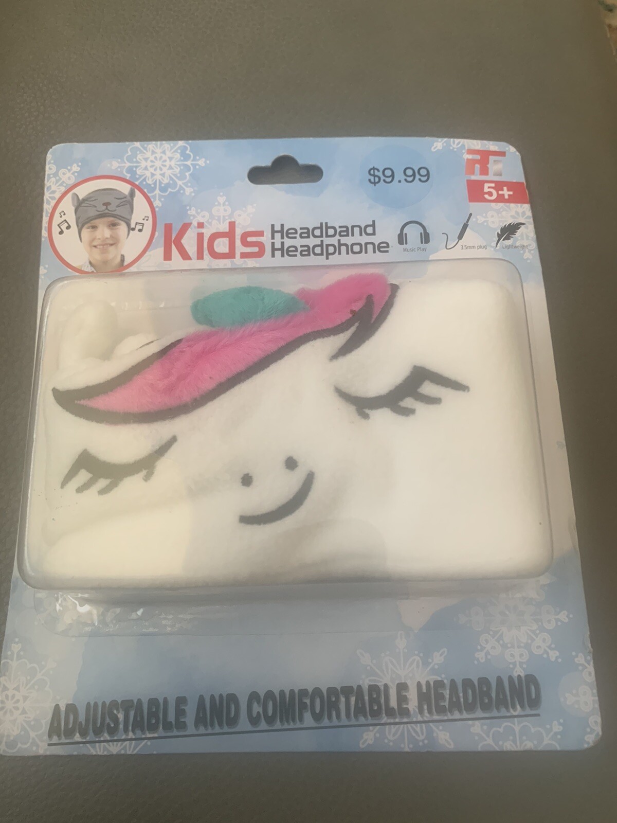 CVS KIDS HEADBAND HEADPHONE PINK WHITE UNICORN PLAYS MUSIC – SEE DESCRIPTION