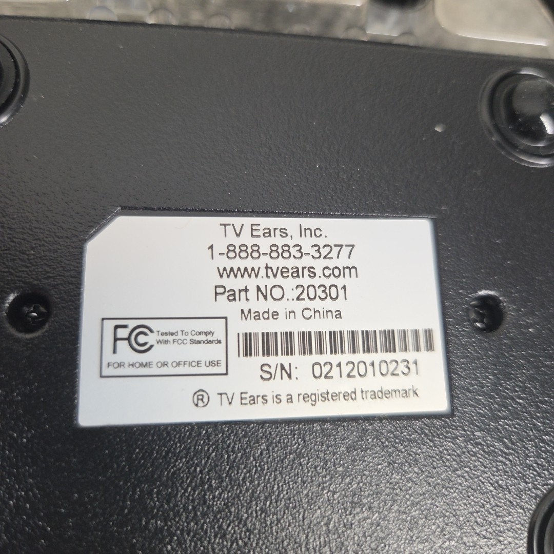 TV Ears 2.3 Mhz Wireless Headset System 330-0123 – Open Box Complete
