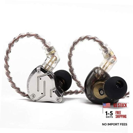 KZ ZS10 Pro, 4BA+1DD 5 Driver in Ear Monitor, HiFi Wired Black Without Mic