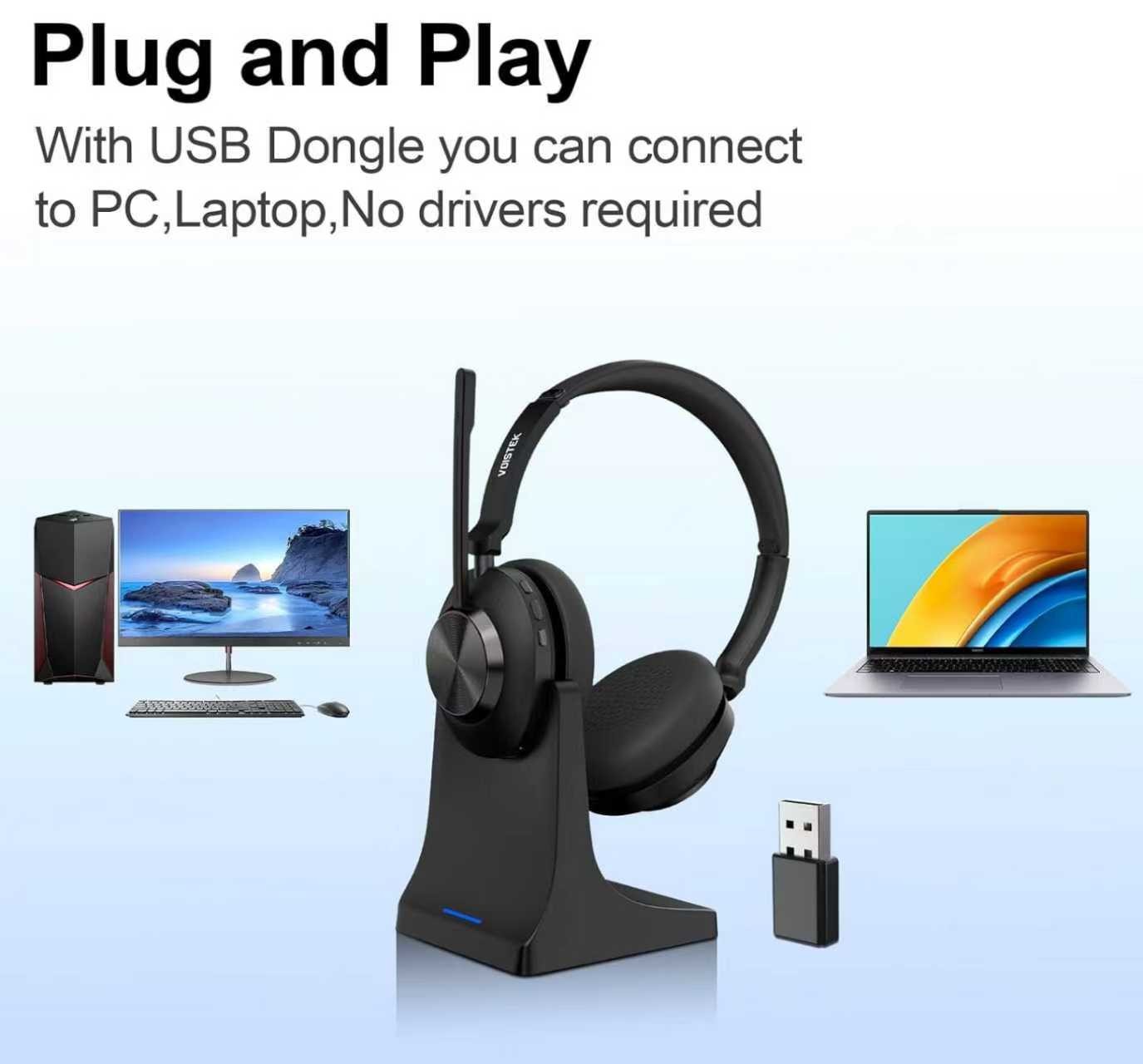 Voistek Gaming Headset 3.5mm with Mic 3D Stereo Sound Headphone for PS4 PS5 XBOX