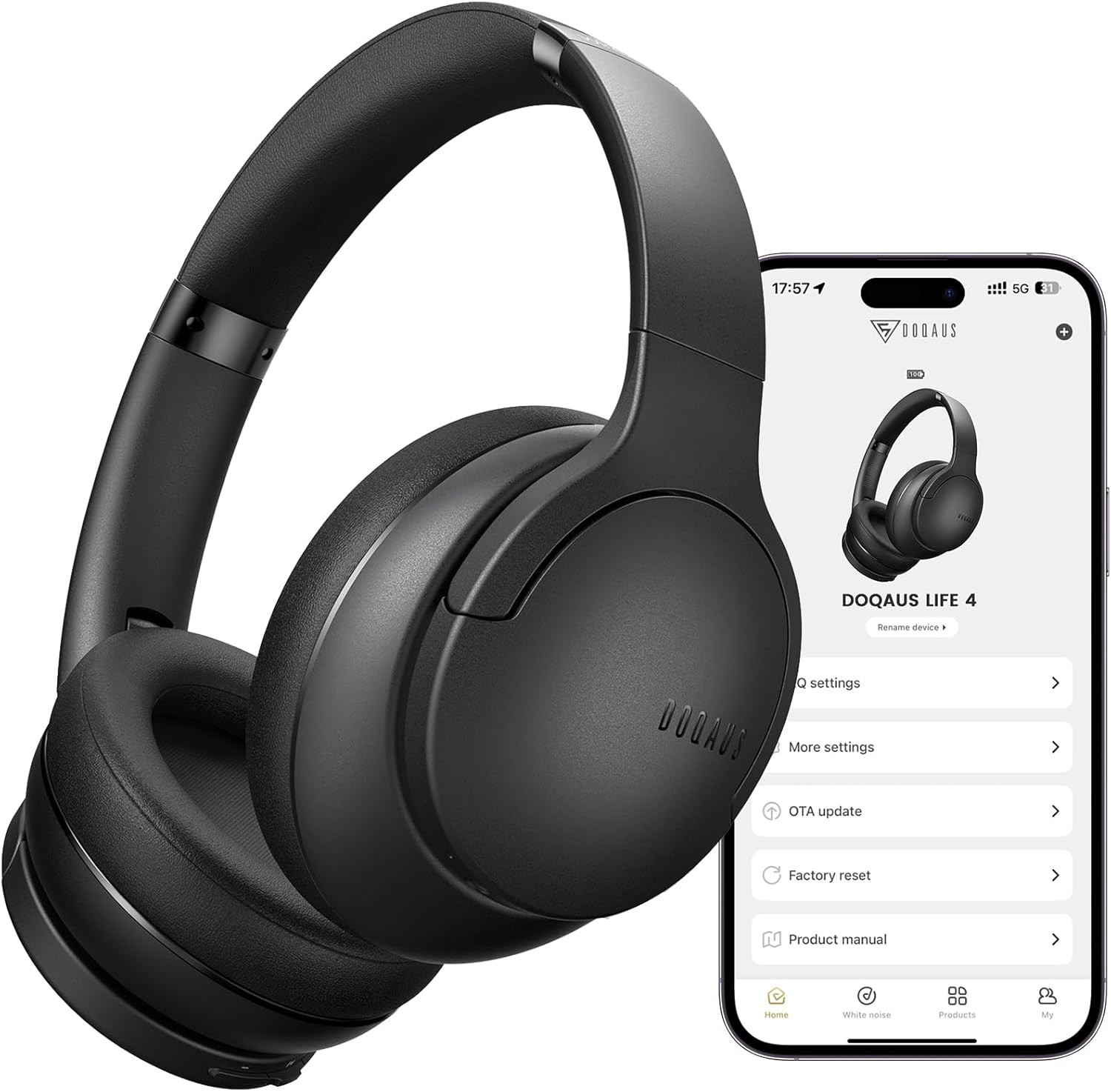 Bluetooth Headphones over Ear Wireless, 90H Playtime, BT 5.4, 9 EQ Modes via App