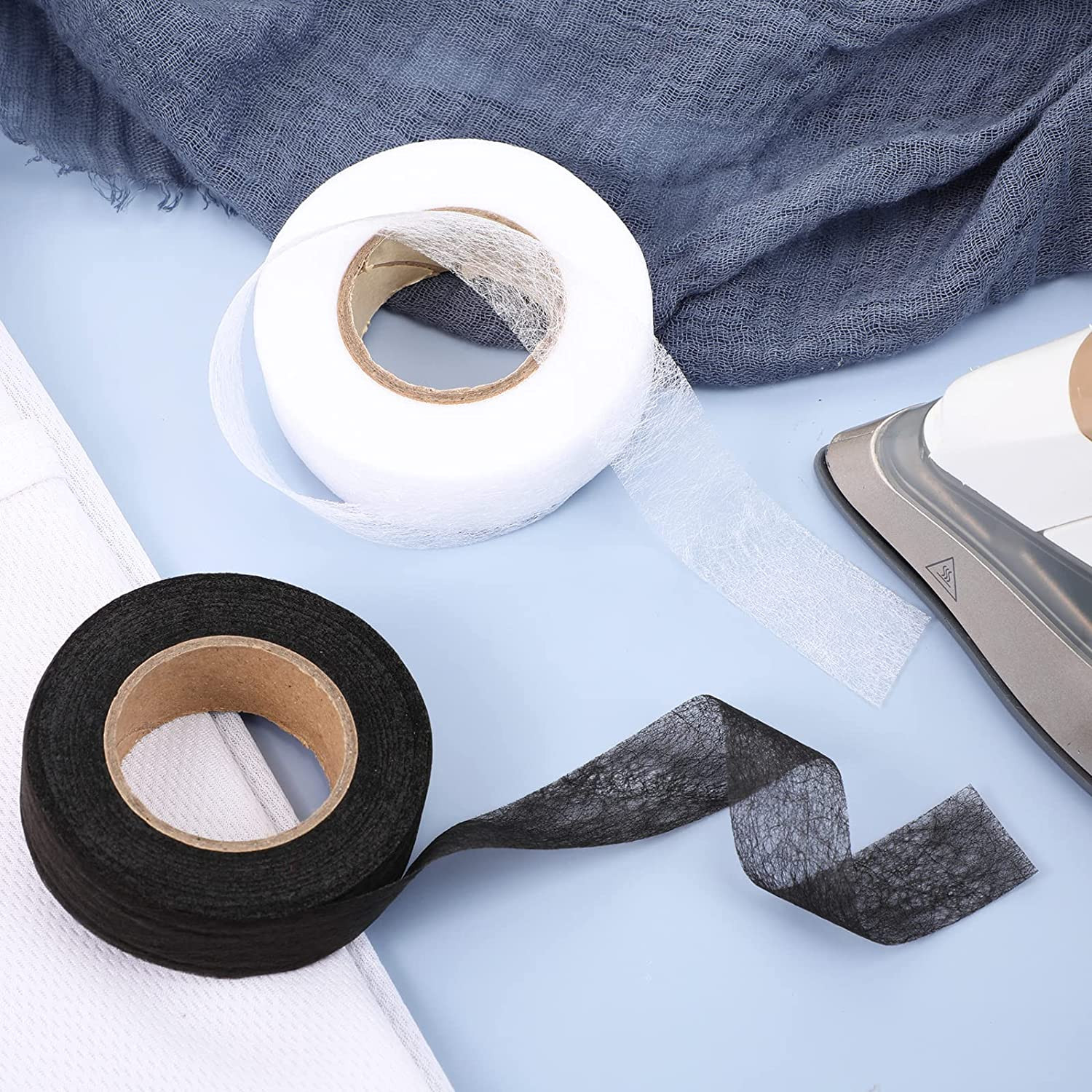 Fabric Fusing Tape – 2 Rolls Iron-On Hem Tape, 1/2″ X 27 Yards Each (White