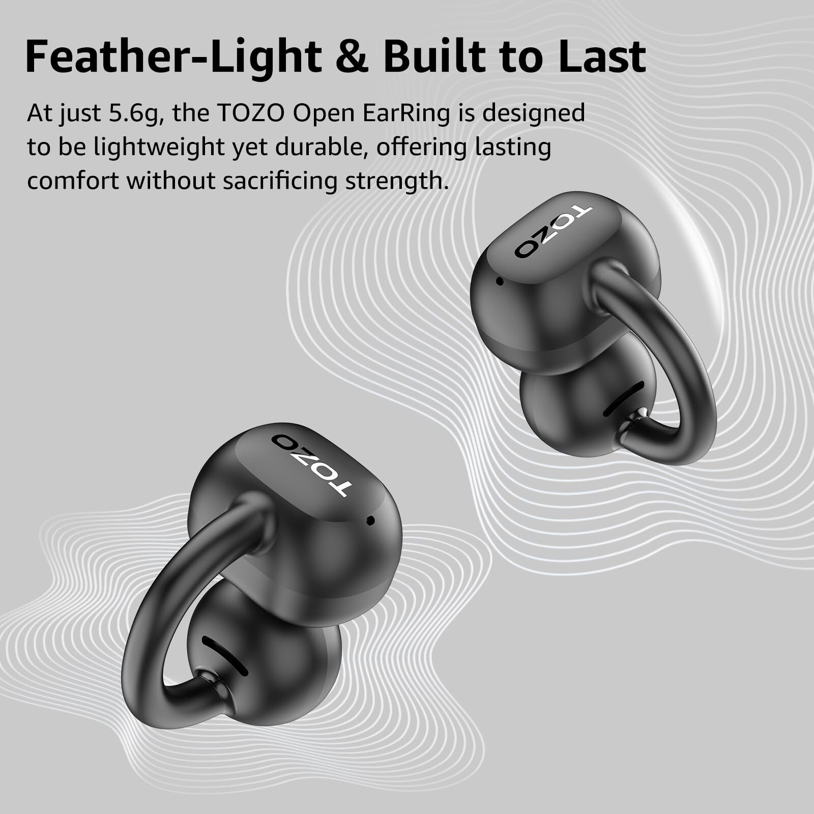 TOZO Open EarRing Bluetooth Headphones Open Ear Clip Wireless Earbuds