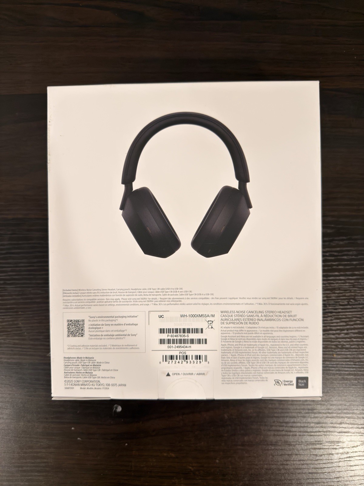 Sony WH-1000XM5SA Wireless Noise Canceling Headphones Black Bluetooth/3.5mm
