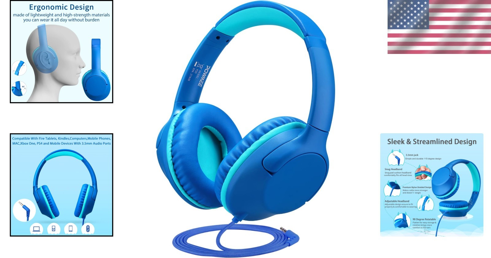 P20 Kids Headphones with Active Noise Cancellation – Ideal for Travel & Learning