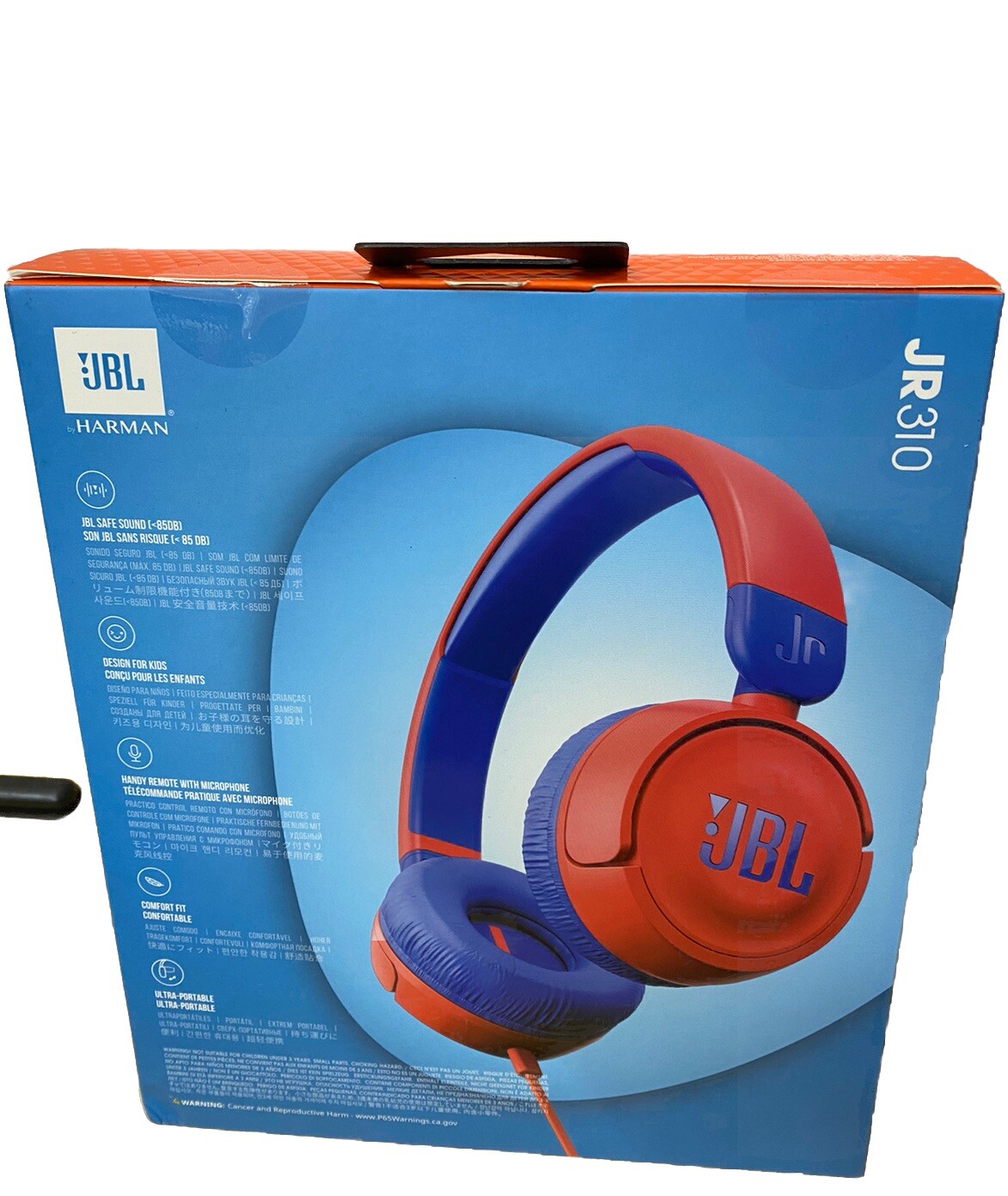 JBL JR310 Kids Wired Headphones Safe Sound 85dB w/Mic Red Blue New Sealed