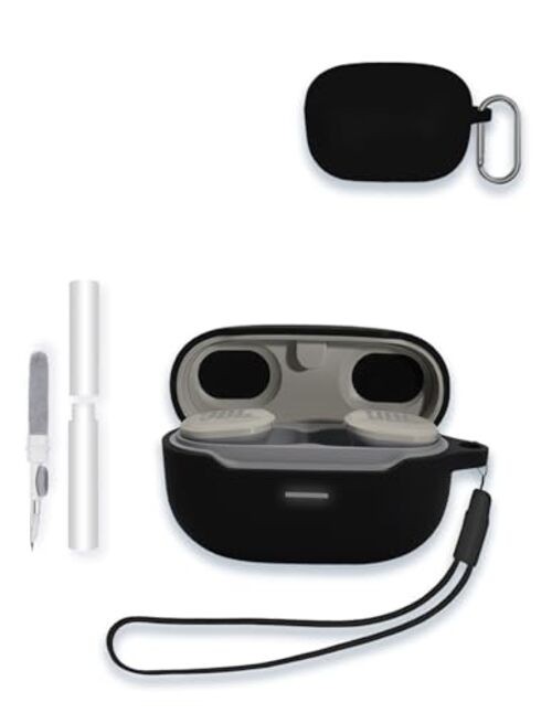 Case for JBL Endurance Race TWS True Wireless Sports Earbuds, WUNIAK Soft BLACK