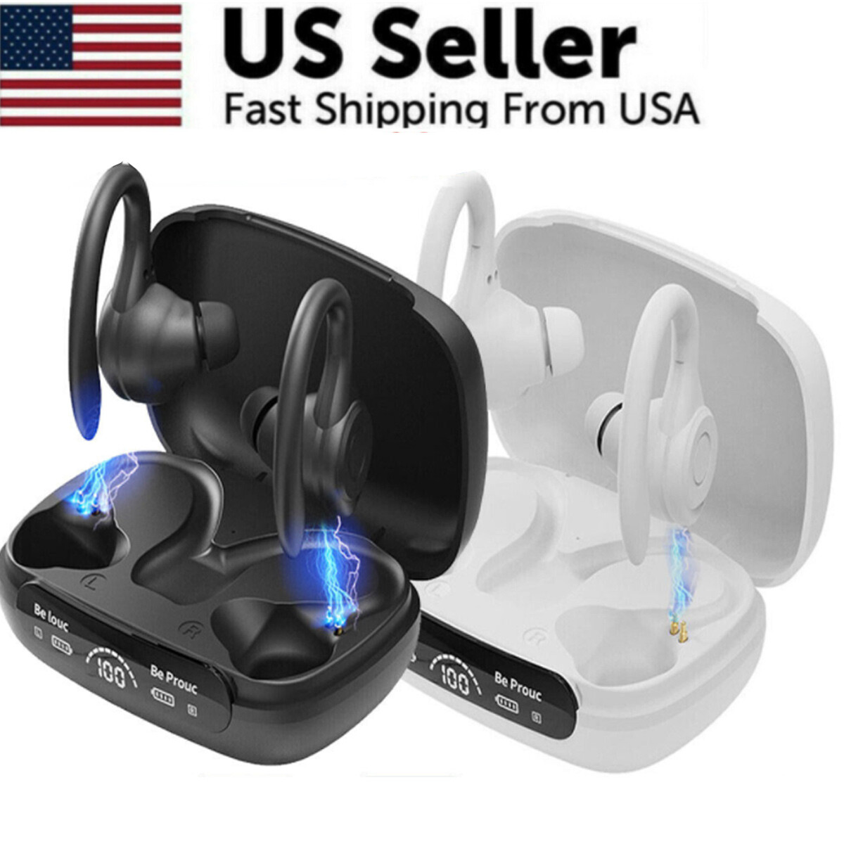 New Bluetooth 5.3 Headsets Wireless Earbuds Earphones Stereo Headphones Ear Hook