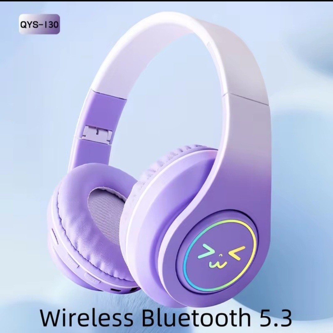 Wireless Bluetooth 5.3 Headphones -LED Light – Modern Design & Powerful Sound