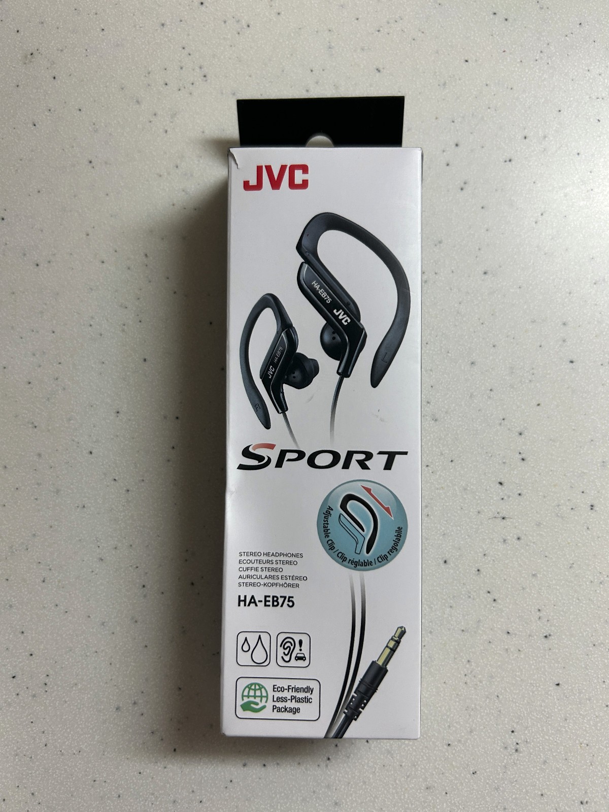 JVC HA-EB75 Sport Ear Clip Earphones Adjustable Splash Proof (Black)