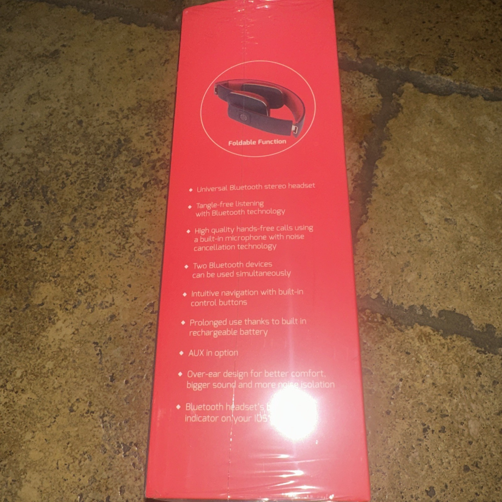 Ai Pro AIPRO-200 PLUS Bluetooth Headset Noise Cancellation Foldaway Black Red
