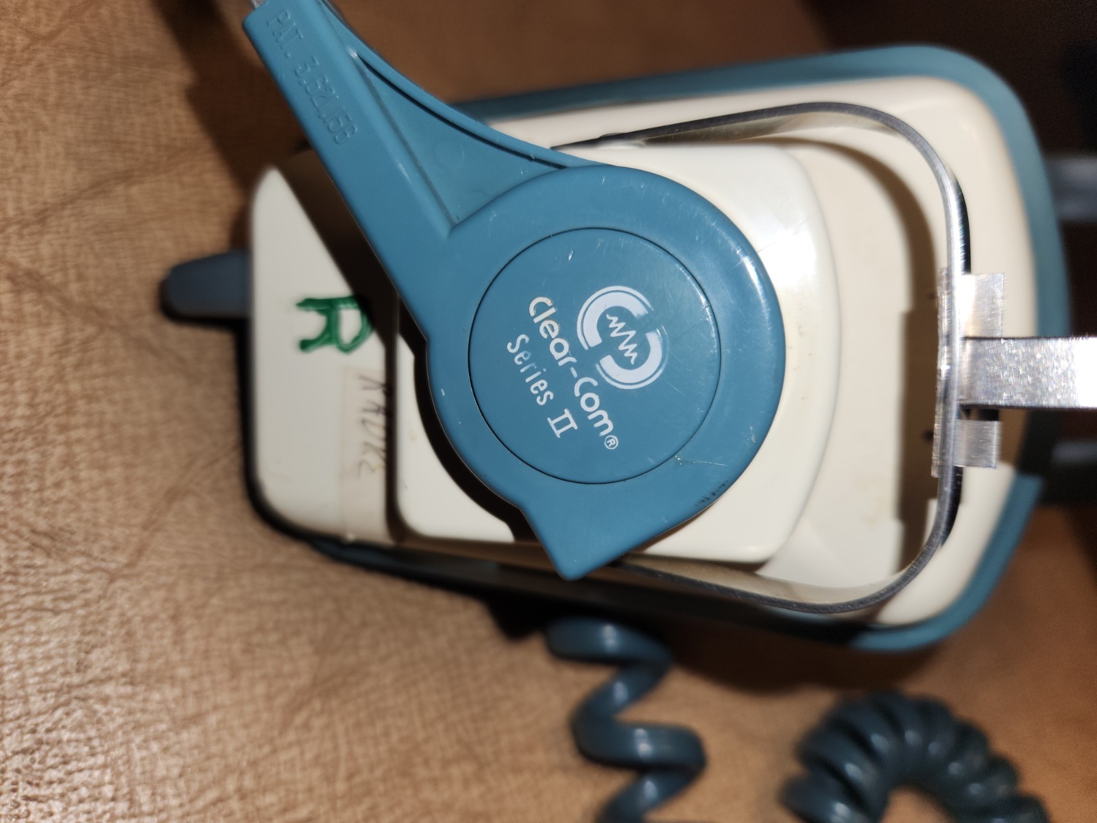 Vintage Clear-Com Series II Headset – White, Blue and Gray