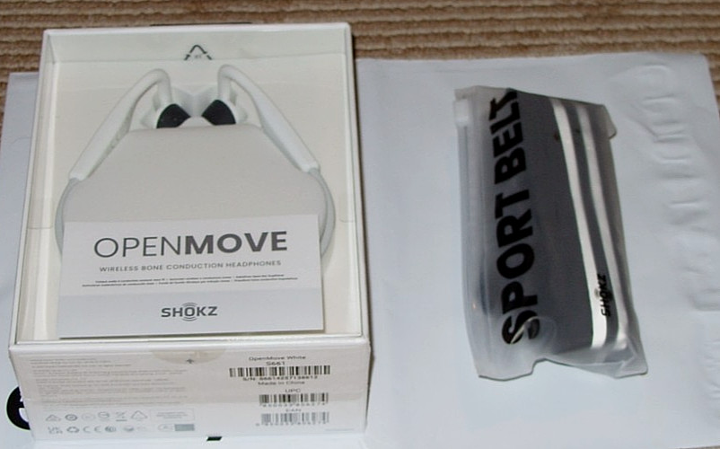 SHOKZ OpenMove Wireless Bone Conduction Headphones S661 & Sport Belt GA0053 New