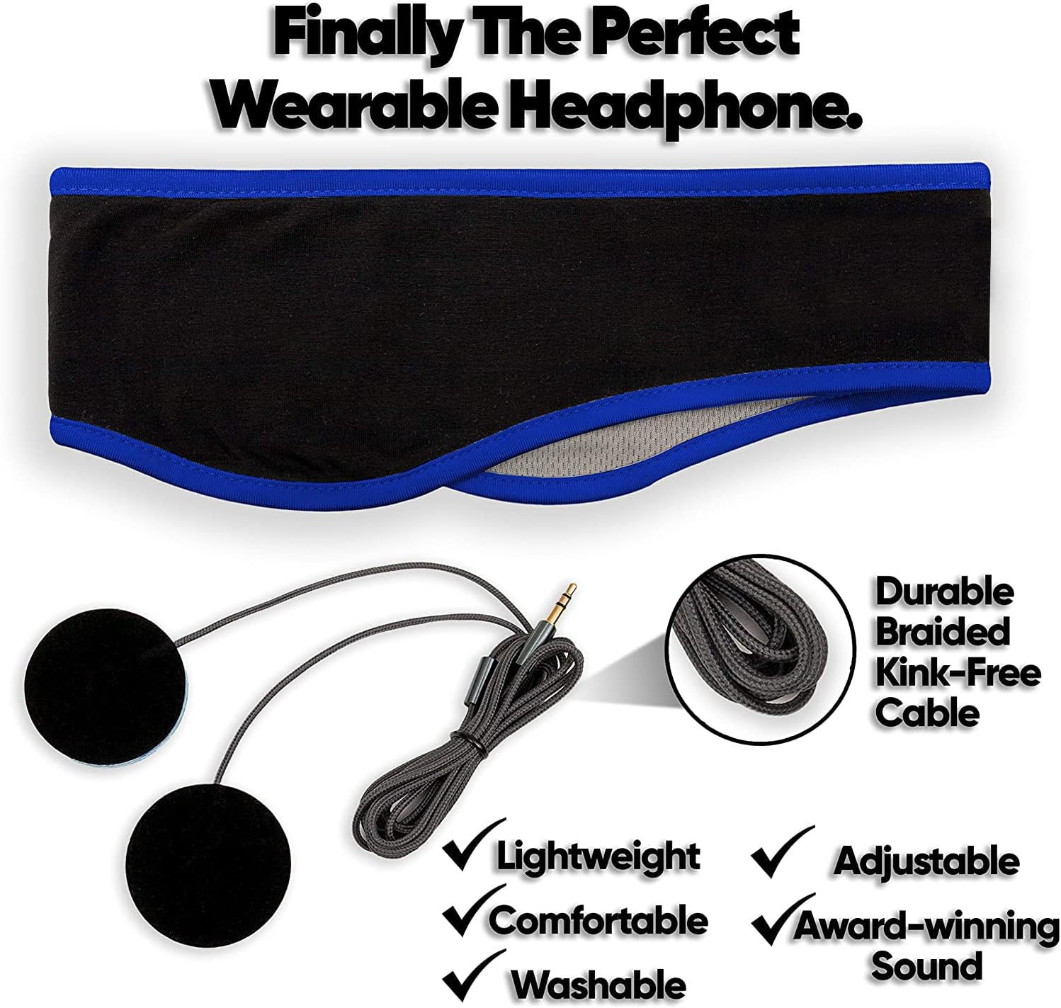 Sleep Headphones – over Ear Headphones from Ultra Thin Cool Mesh Wired for Side