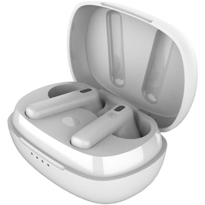 RadioShack Wireless Bluetooth Earbuds White, Noise Cancelling IPX5 400mAh