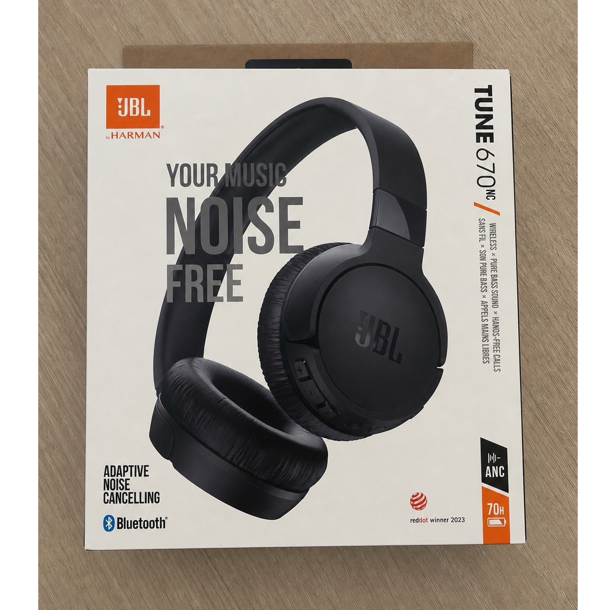 JBL Tune 670NC Adaptive Noise Cancelling Bluetooth Headphones Black Over-Ear