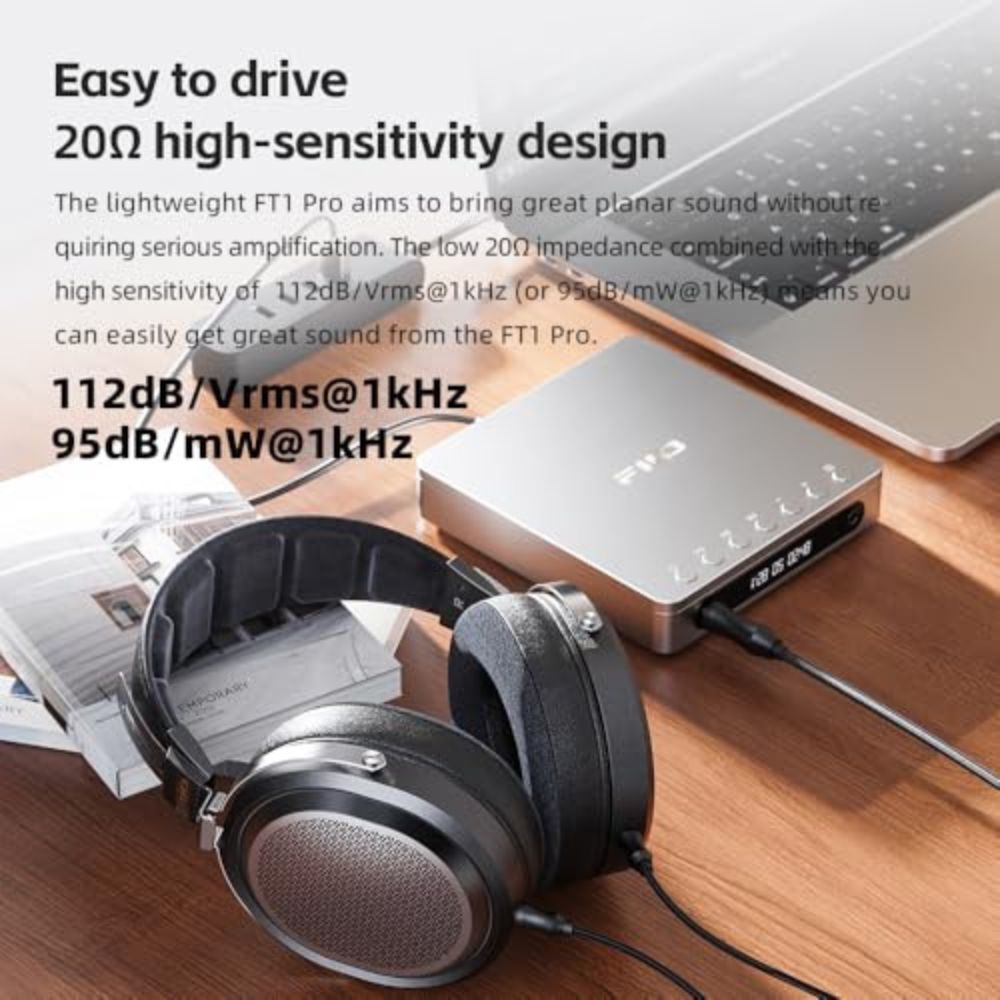 FiiO FT1 Pro Open-Back Planar Magnetic Wired Hi-Fi Headphones for Home, Studio