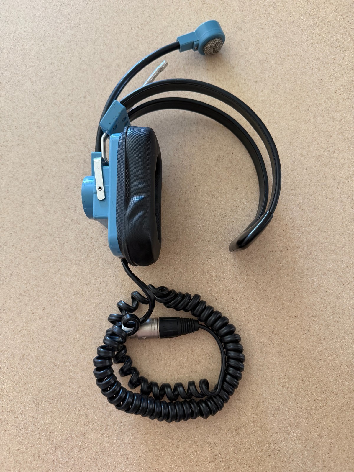 Vintage Clear-com Blue Single Muff Production Headset 4-Pin Female XLR