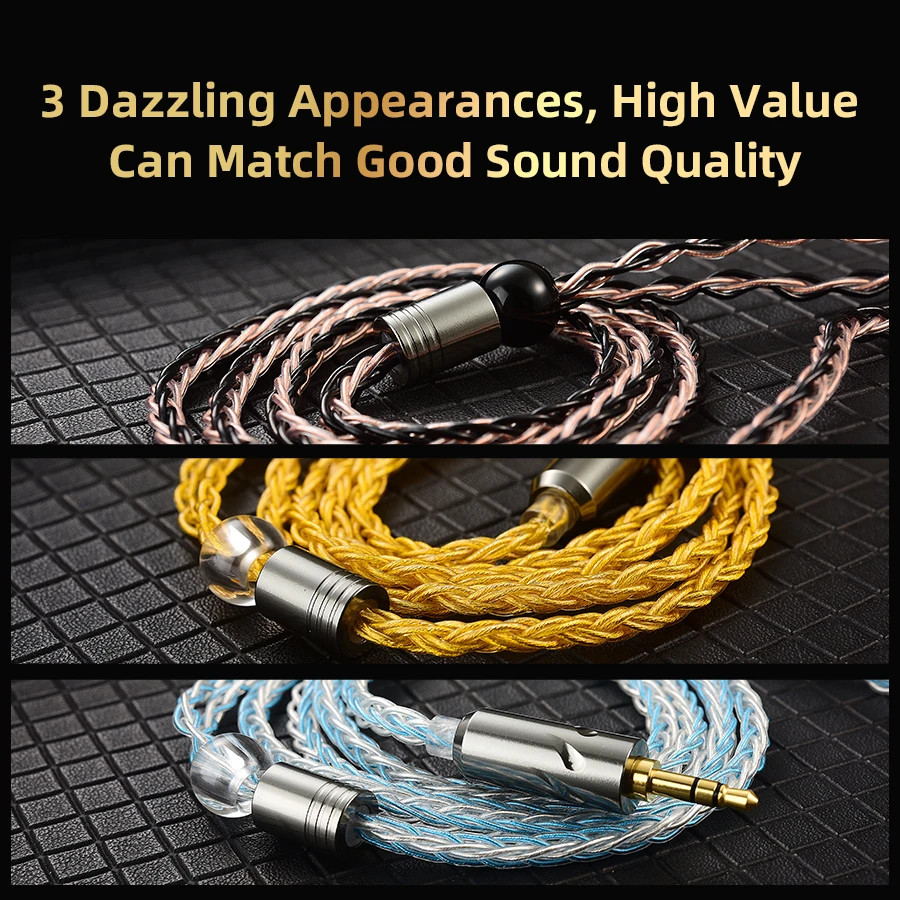 QKZ T1 Upgrade Cable 0.75mm QDC 3.5mm for KZ ZSN Pro EDX TRN Earphones