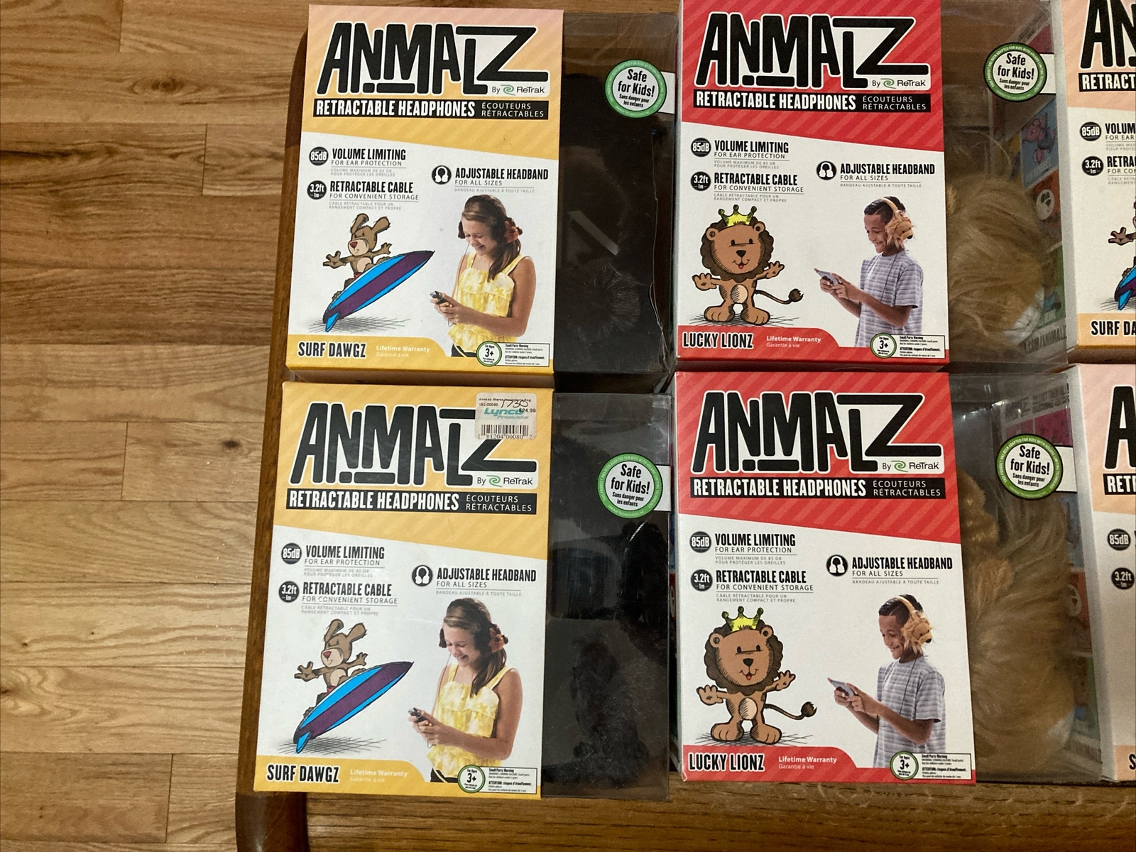 Children’s Headphones Retractable Volume-Limiting ANMALZ * LOT OF 12 BRAND NEW*