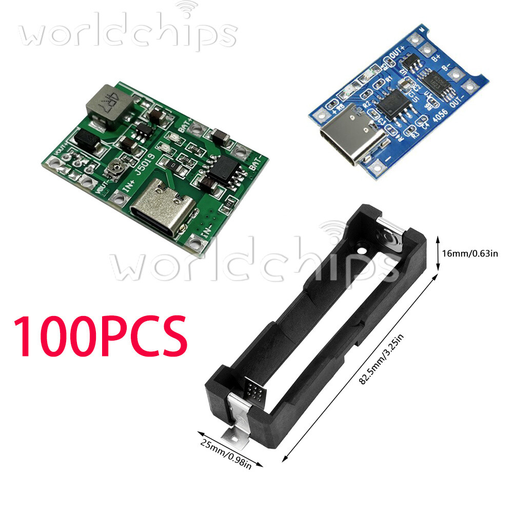 200PCS 18650 Li-ion Battery Charging Board + 100PCS Battery Holder