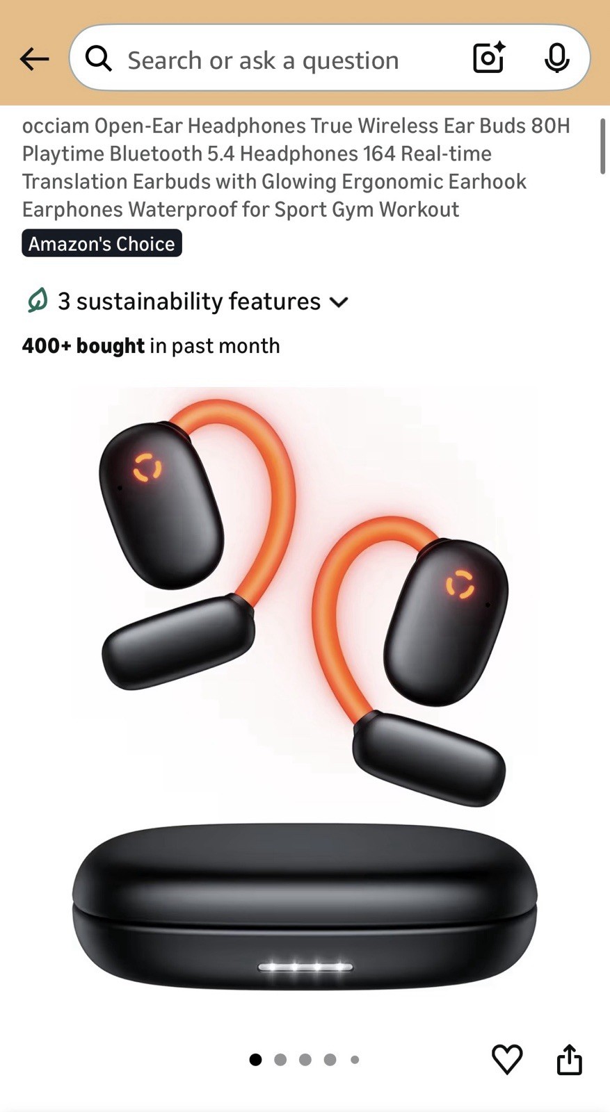 Occiam Glowing Open-ear Wireless Bluetooth Waterproof Headphones