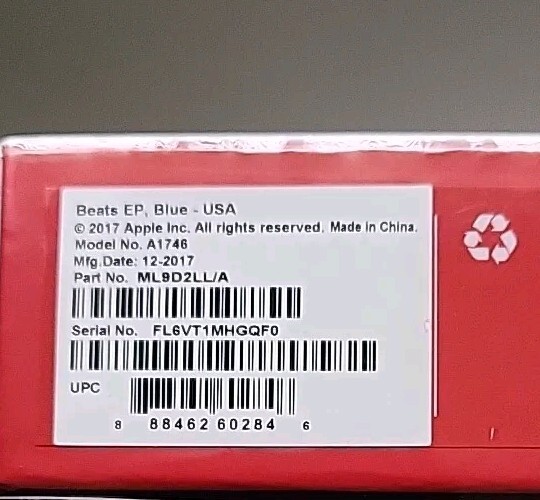 Beats By Dr. Dre ML9D2LLA Headphones -Blue Sealed