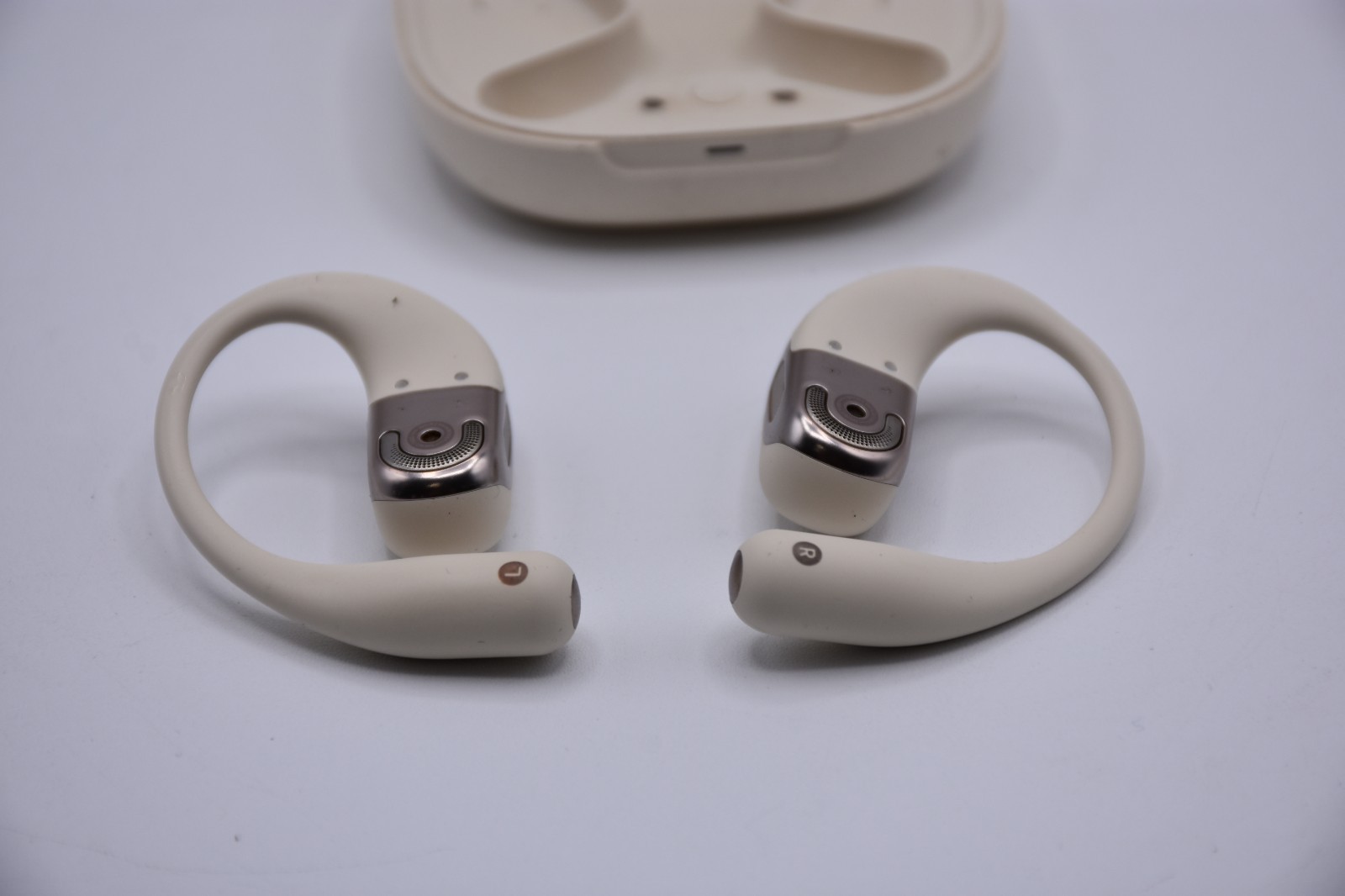 Shokz OpenFit 2 True Wireless Open-Ear Earbuds Beige with Charging Case