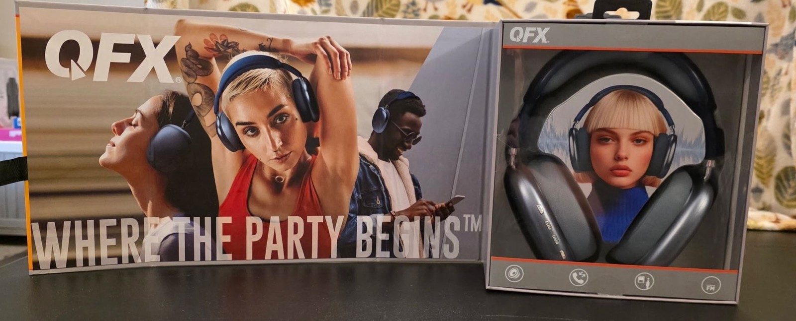 QFX Wireless Bluetooth Headphones with FM Radio and Micro SD Slot