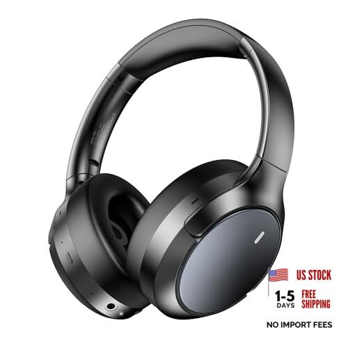 Hybrid ANC Wireless Over-Ear Headphones, 100H Playtime, Hi-Res Audio, Black