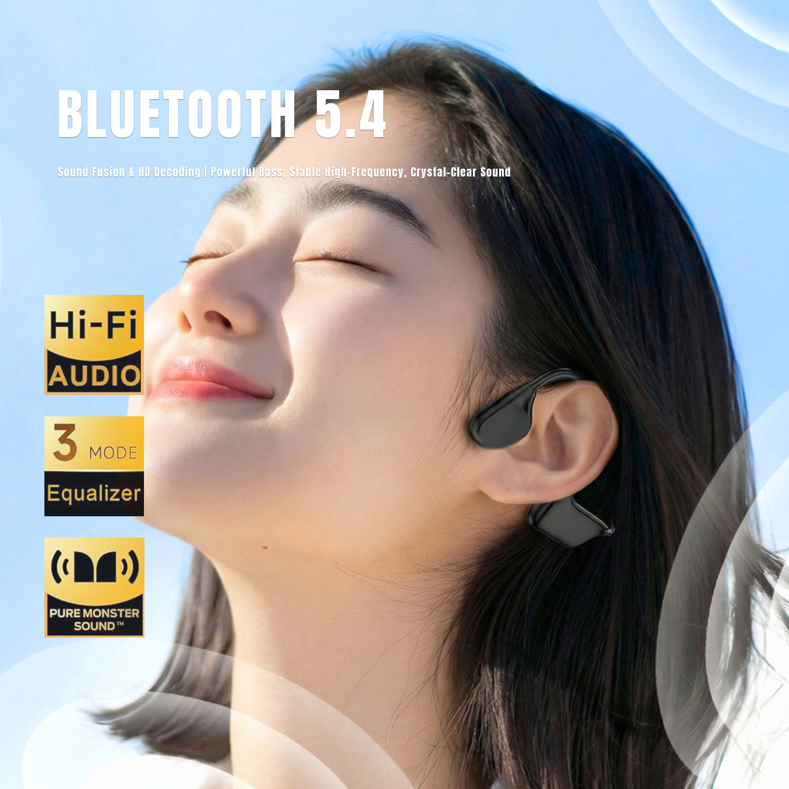 IPX8 Waterproof Bone Conduction Earphones 32GB MP3 Bluetooth 5.4 S10 Headphones