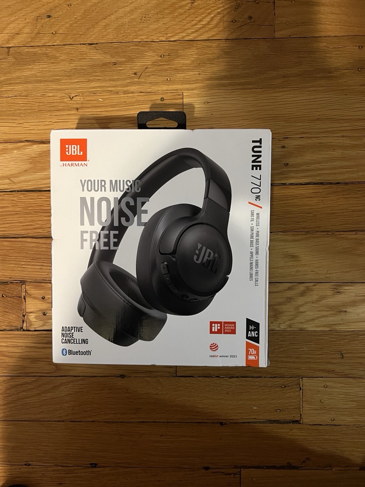 JBL Tune 770NC Adaptive Noise Cancelling Wireless Over-Ear Headphone, Black