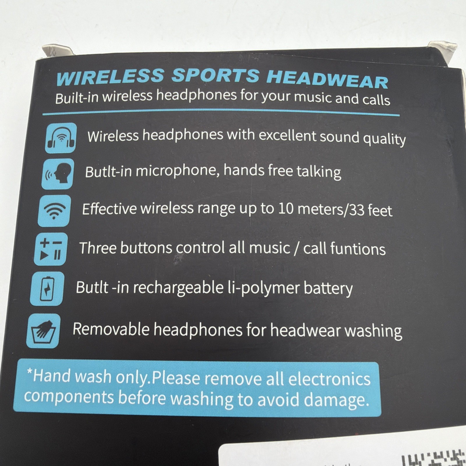 Musicozy Wireless Sports Headwear Gray/Black Bluetooth Calls and Music