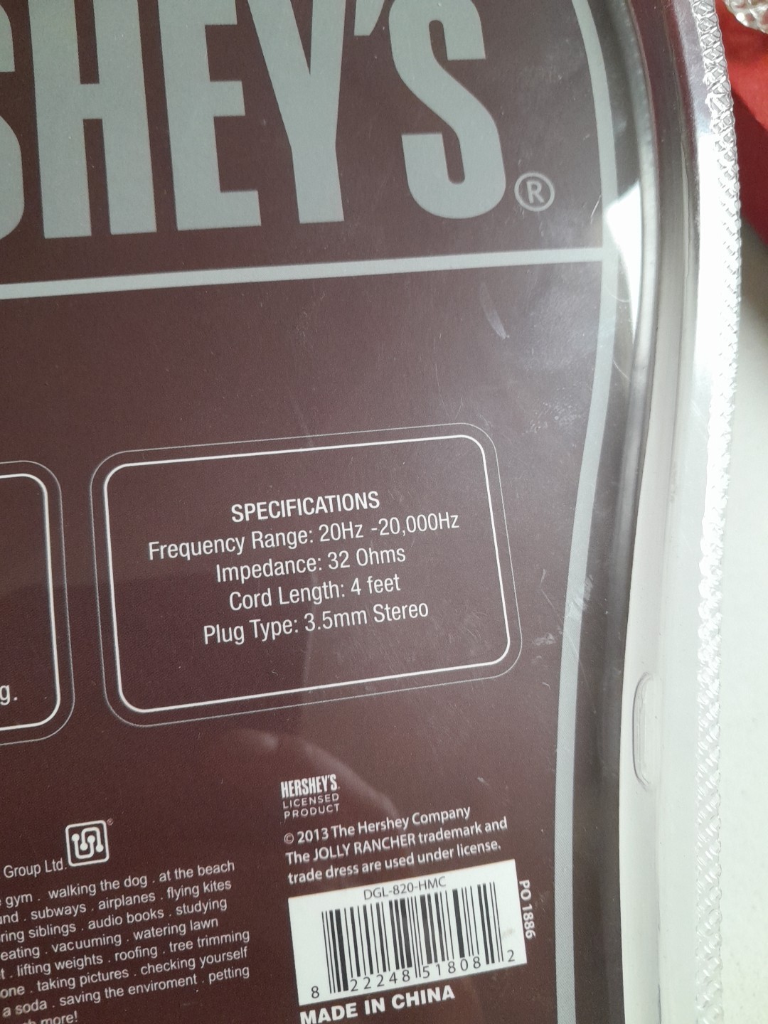 NEW Hershey’s Stereo Wired Headphones Adjustable Headband Comfort Ear Cushions