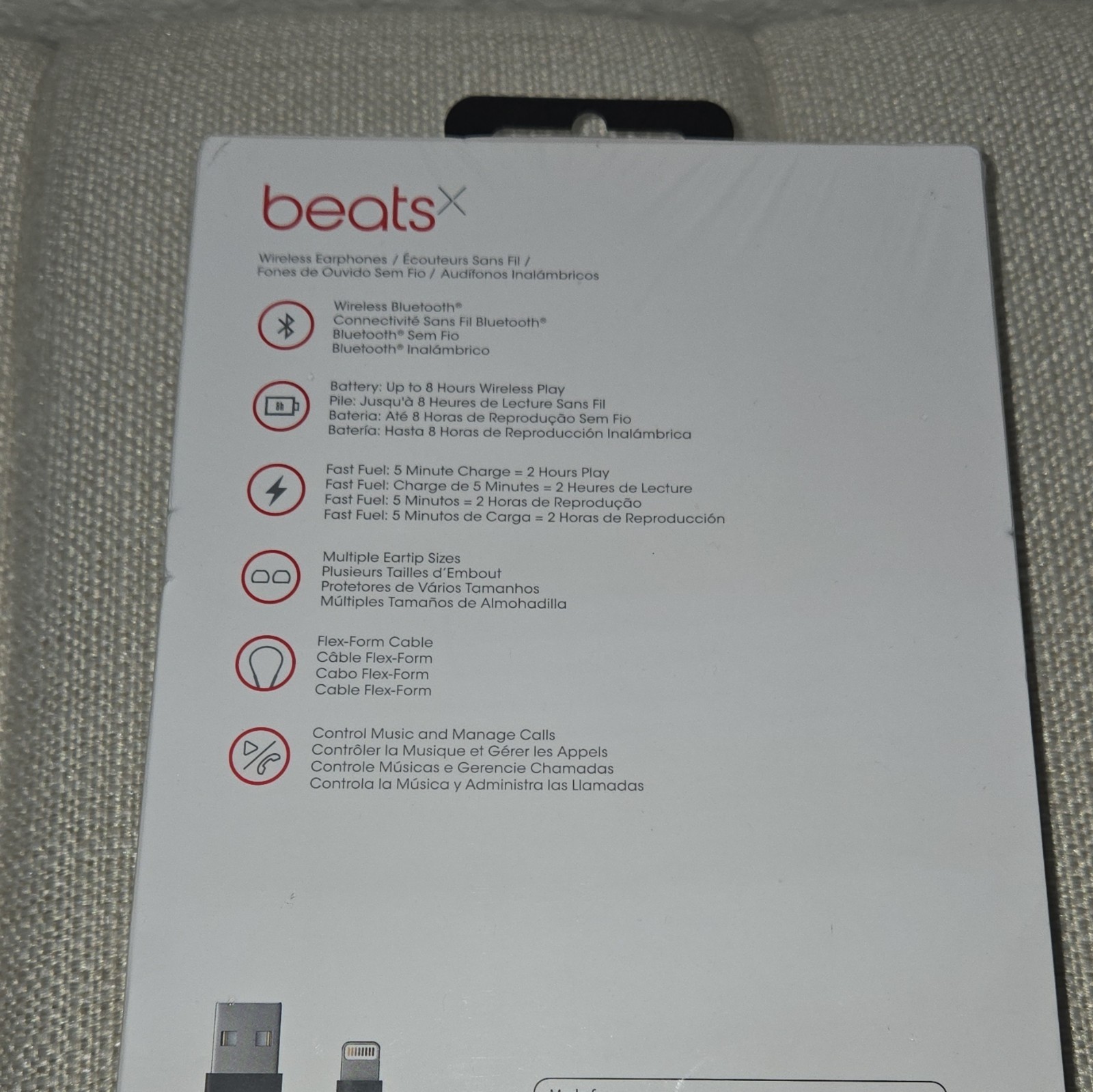Beats by Dr. Dre BeatsX Bluetooth Wireless Neckband In-Ear Earbuds Mic Silver