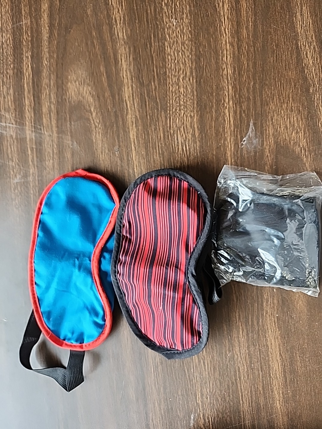 6 Sets Of Airline Ear Phone Jacks, One With Microphone. 3 Eye Covers
