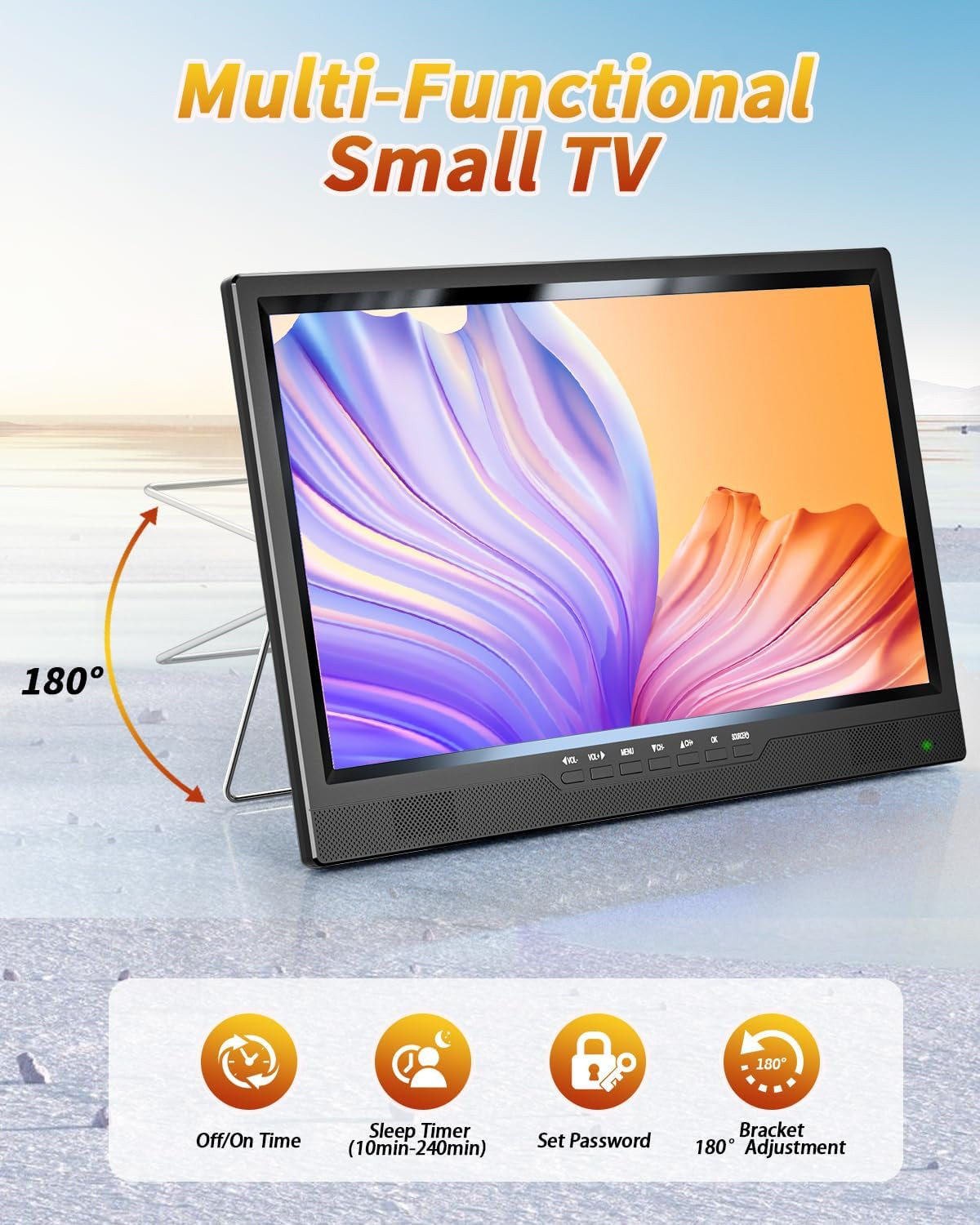 19.5″ HD Portable TV with Antenna, 8000Mah Built-In Powered Operated TV for Indo