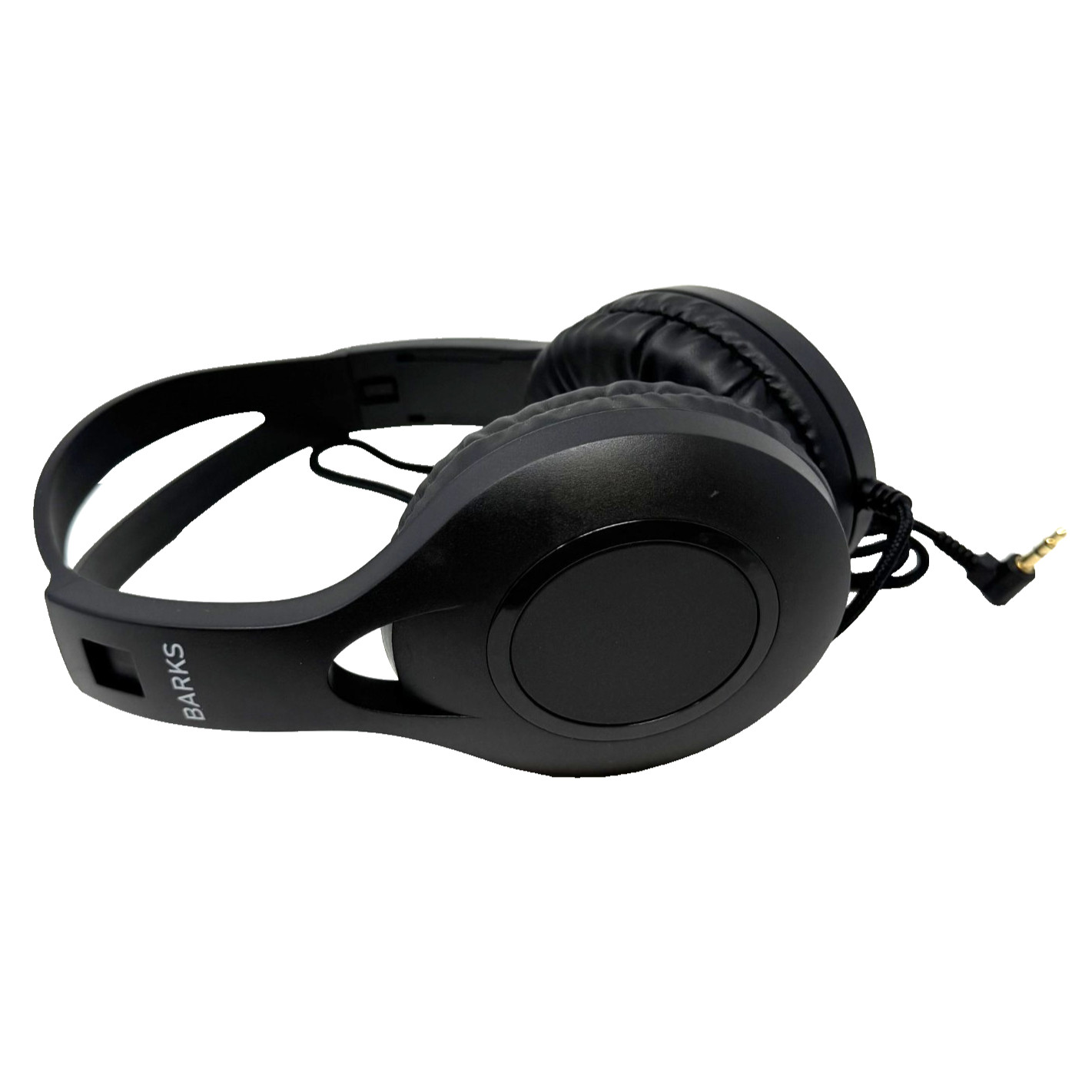 Wired Over Ear Headphones 3.5mm Braided Cable Black Foldable Headset