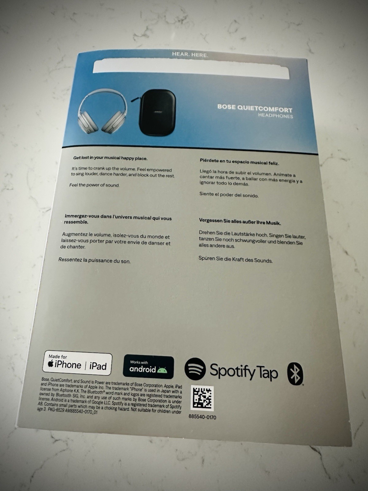 Bose QuietComfort Headphones Bluetooth Wireless Noise Canceling Gray Case