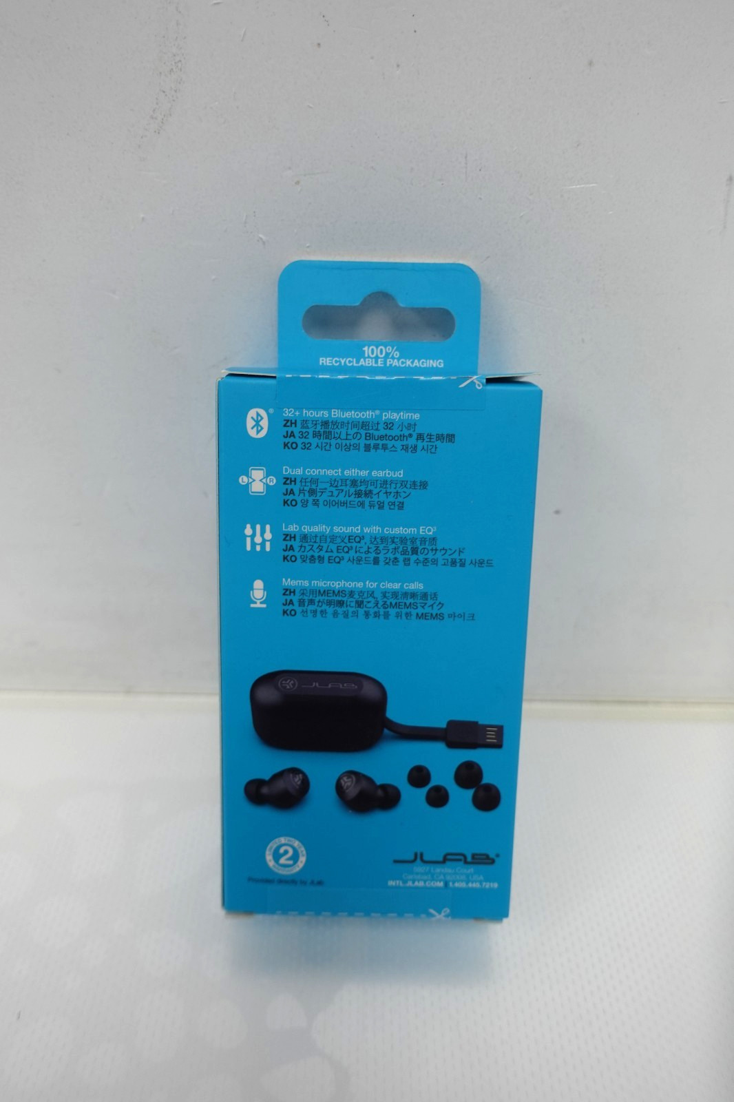 JLab GO Air POP True Wireless In-Ear Headphones, Black (3-Pack)