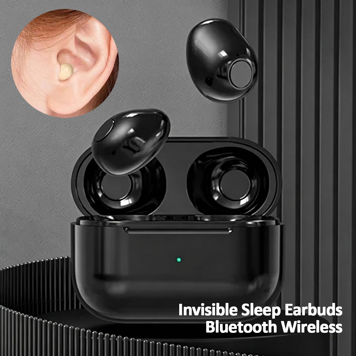 Mini Invisible Sleep Earbuds for iPhone 17/16/15/14/13/12/11 Bluetooth Earphones