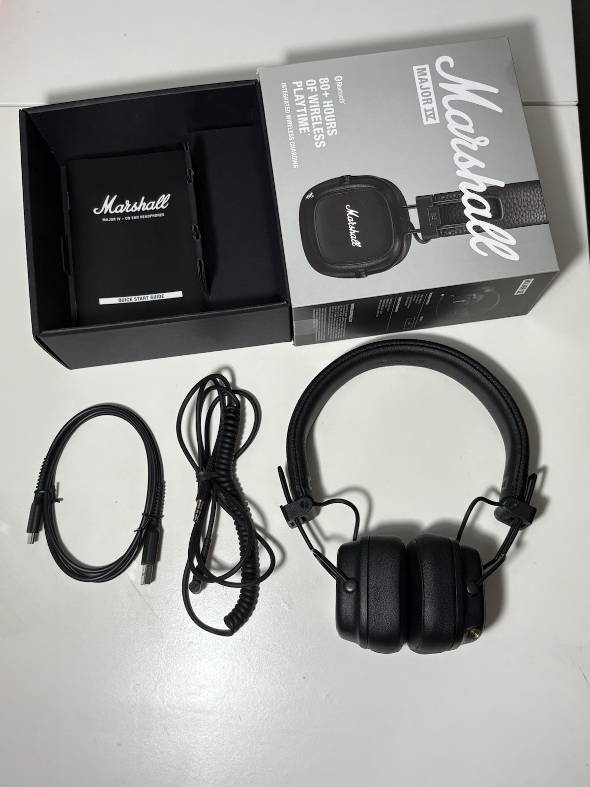 Wireless On-Ear Headphones Black Bluetooth 3.5mm AUX USB-C Overhead Earphones