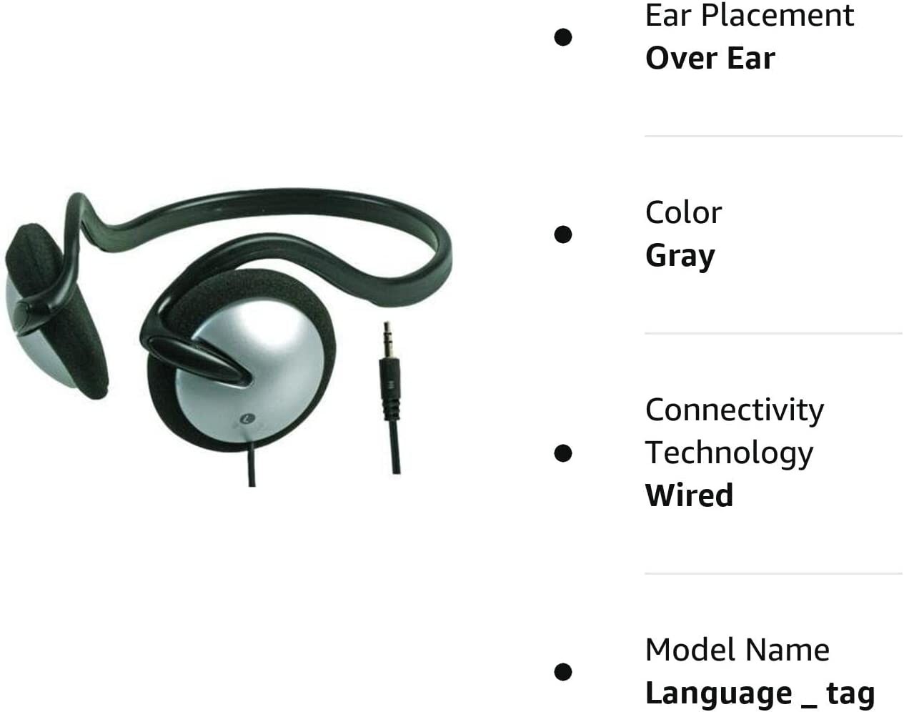 Back Of Neck Lightweight Headphones – Grey