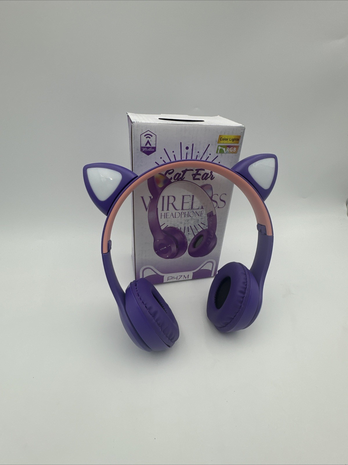 Cat Ear Wireless Headphones Purple